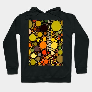 1980s  retro autumn brown green orange geometric polka dots Hoodie